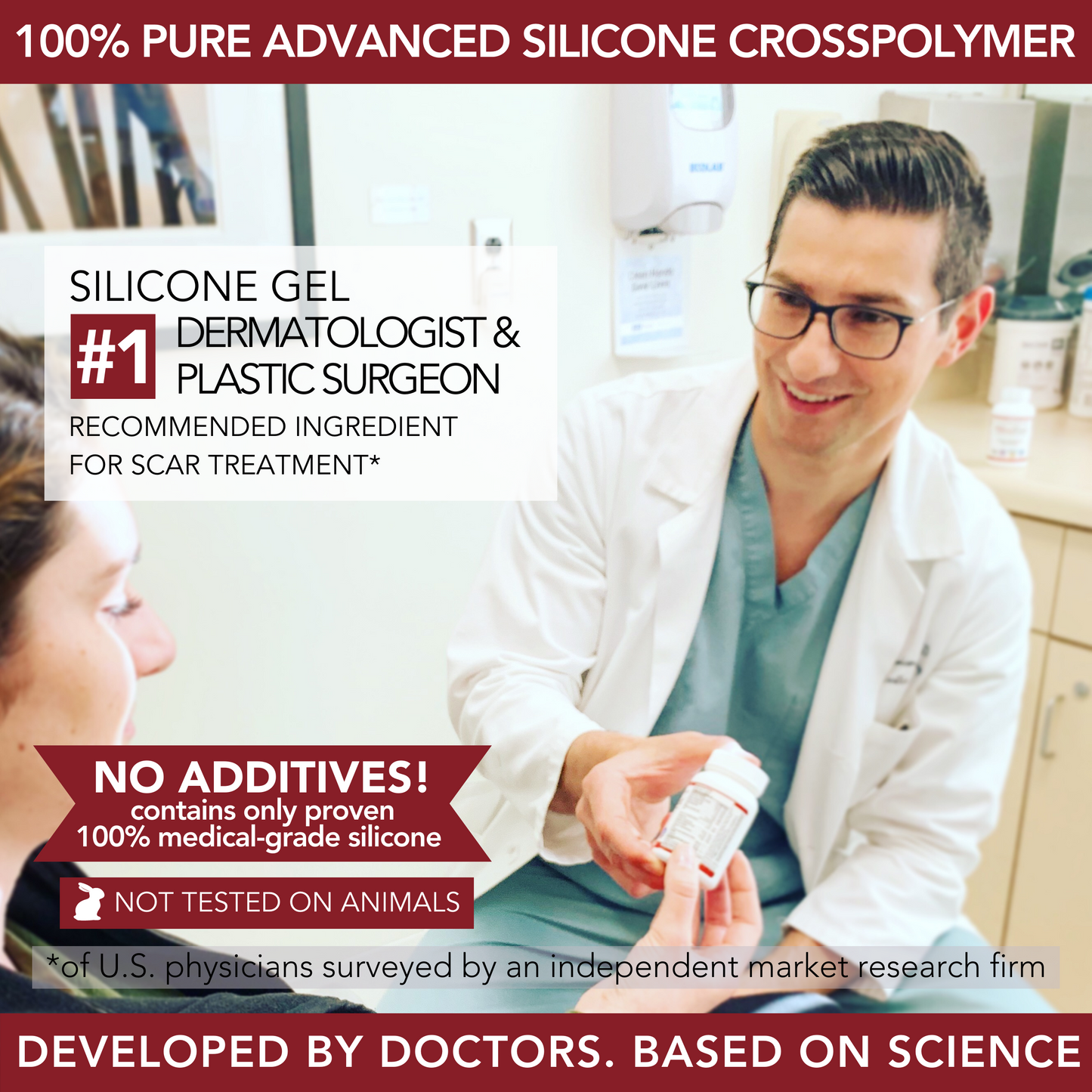 Physician Formulated Medical-grade Silicone Scar Gel "Semi-Solid Sheeting"